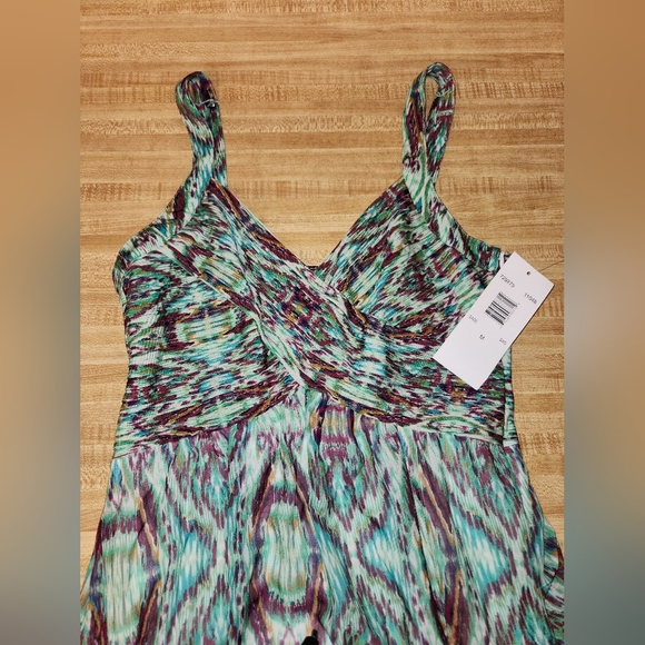 Bethany Abstract Print Sleeveless A-line Dress, Sage Green, size M - Picture 2 of 10